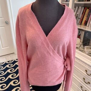 J. Crew Factory Soft Pink Wrap V-Neck Sweater